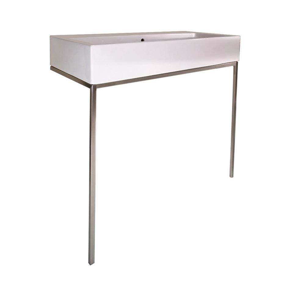 Lacava - Floor-standing metal console stand for ADA-compliant installation, made of stainless steel or brass. It must be attached to wall. Sink 5460 sold separately. Shipping class 4. Former code: 5460L-ADA. - Matte Black