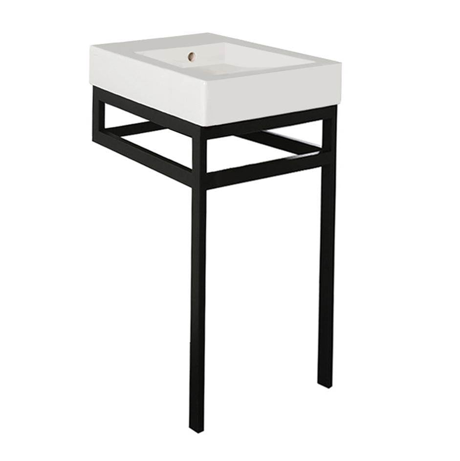Lacava - Floor-standing metal console stand with a towel bar (Bathroom Sink 5066A sold separately), made of stainless steel or brass. - Powder Coated Brass