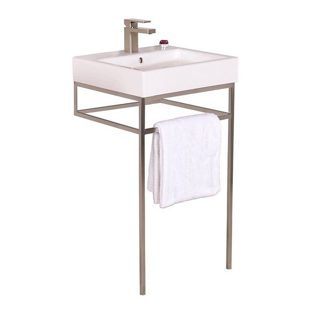 Lacava - Floor-standing stainless steel console stand with a towel bar in the front and sides , 19''W, 17''D, 35''H. Washbasin 5035 sold separately. - Matte Black