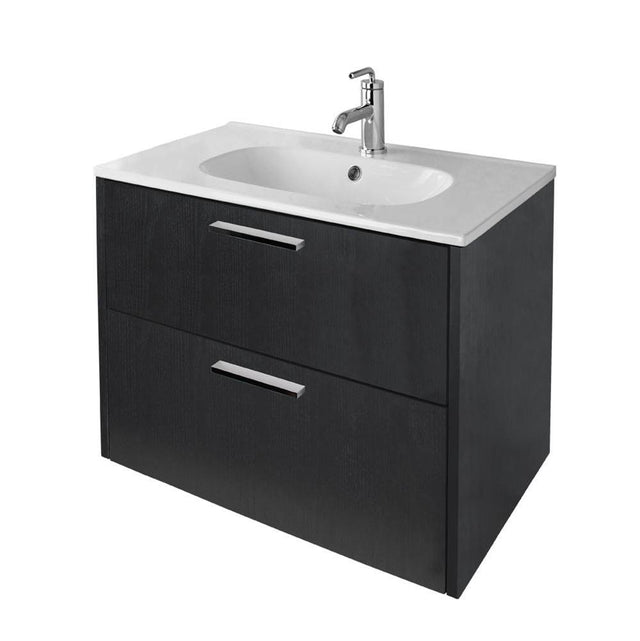 Lacava - Wall-mount under-counter vanity with pull out bottom behind two finger pull doors.  W:31 1/2'', D: 17 5/8'', H: 22''. - African Mahogany