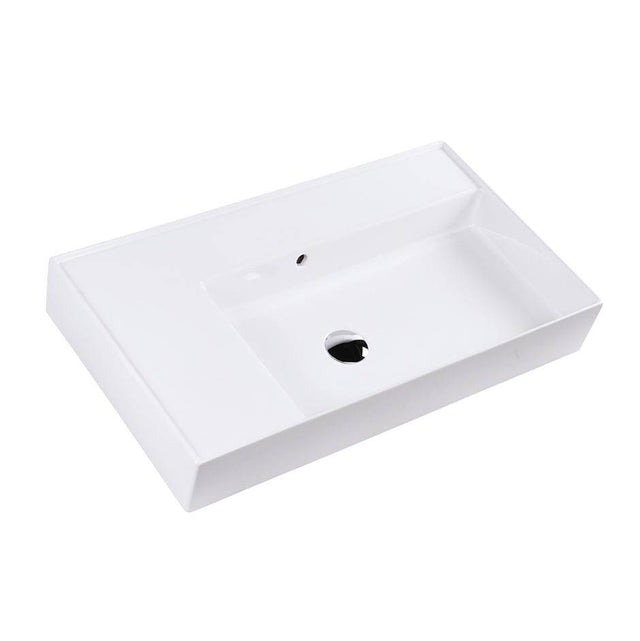 Lacava - Wall-mounted or vessel porcelain washbasin with overflow - White