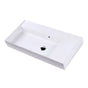 Lacava - Wall-mount or vanity top porcelain sink with an overflow and a deck on the right-hand or left-hand side - White