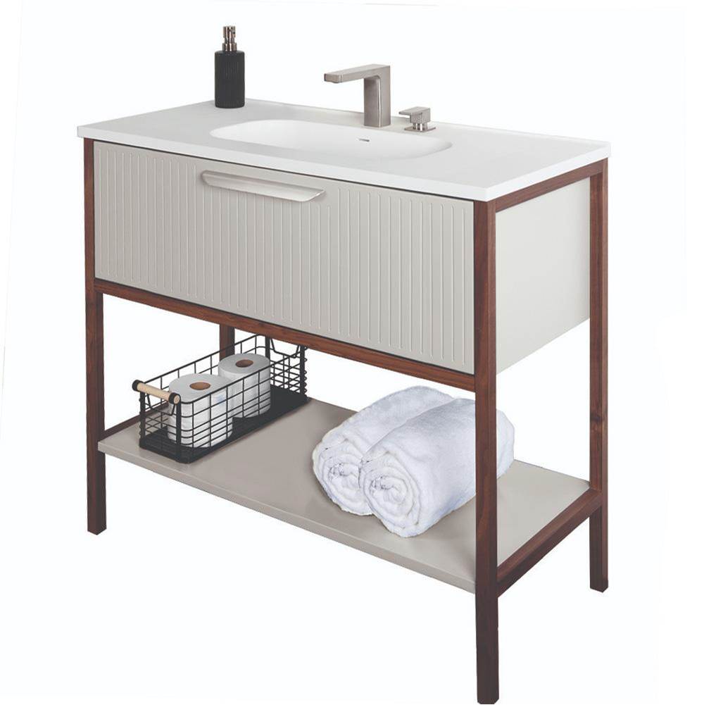 Lacava - Optional fluted detailing - front side only of BRI-F-40 vanity - Fluttini Detailing Front Side