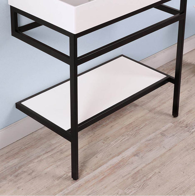 Lacava - Optional shelf in white solid surface - Polished Stainless Steel - Matte White
