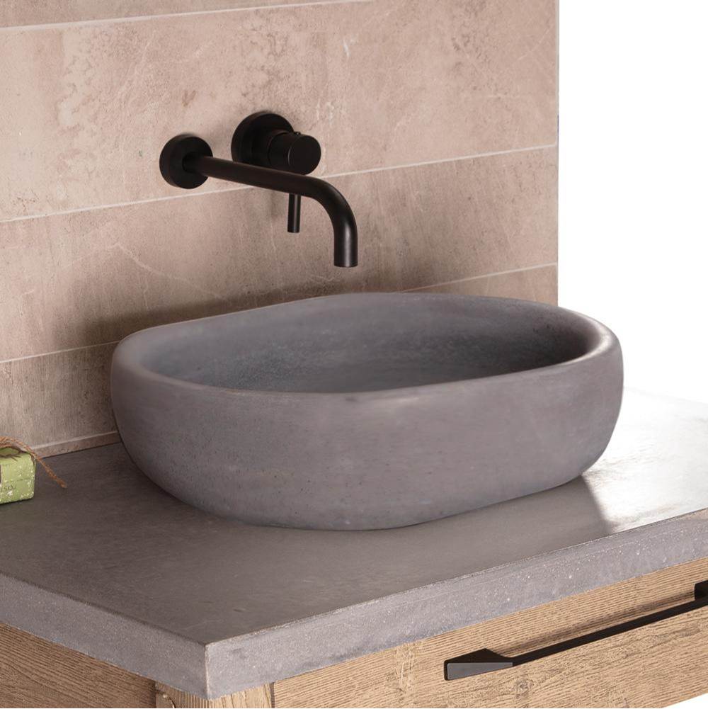 Lacava - Vessel sink made of concrete, no overflow. - Terracotta