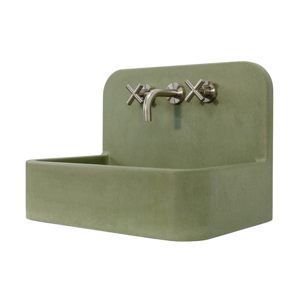 Lacava - Wall-mount or vanity top sink made of concrete, no overflow. W: 22'', D: 14'', H: 16''.  Three faucet holes.  Bracket BR1711 for wall-mount installation sold separately. - Charcoal
