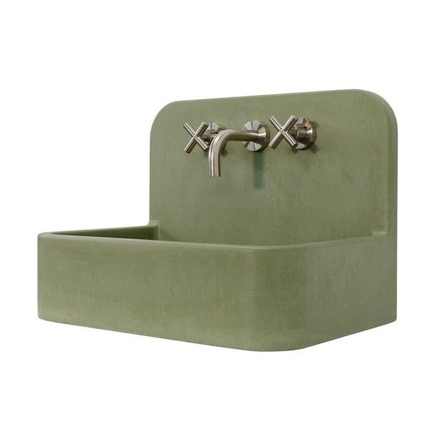Lacava - Wall-mount or vanity top sink made of concrete, no overflow. W: 22'', D: 14'', H: 16''.  Three faucet holes.  Bracket BR1711 for wall-mount installation sold separately. - Terracotta