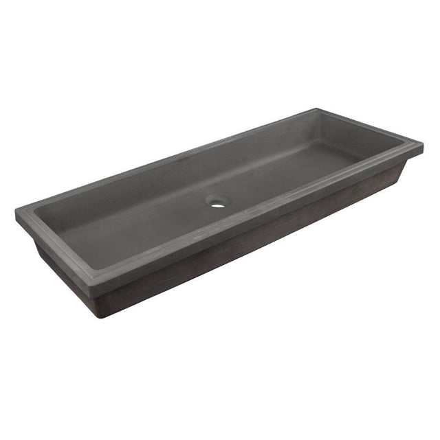 Lacava - Under-counter trough sink made of concrete. No overflow. W: 43'', D: 14-1/4'', H: 4-1/2'' - Sand