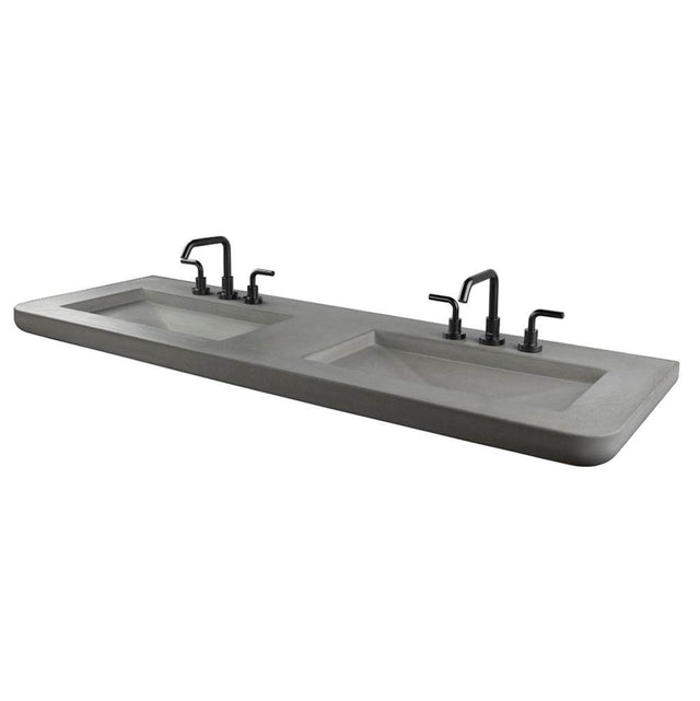 Lacava - Vanity top sink made of concrete, no overflow. W: 68'', D: 23'', H: 3'' - Charcoal