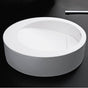 Lacava - Round solid surface vessel washbasin with overflow and decorative drain cover (drain not included), finished back. 17 3/4''DIAM x 5 1/2''H - Matte White