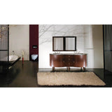 Lacava - Free-standing under-counter double vanity, with five drawers and brushed nickel pulls. 72''W x 22 ''D x 31 1/2''H, countertop sold separately. - White Oak