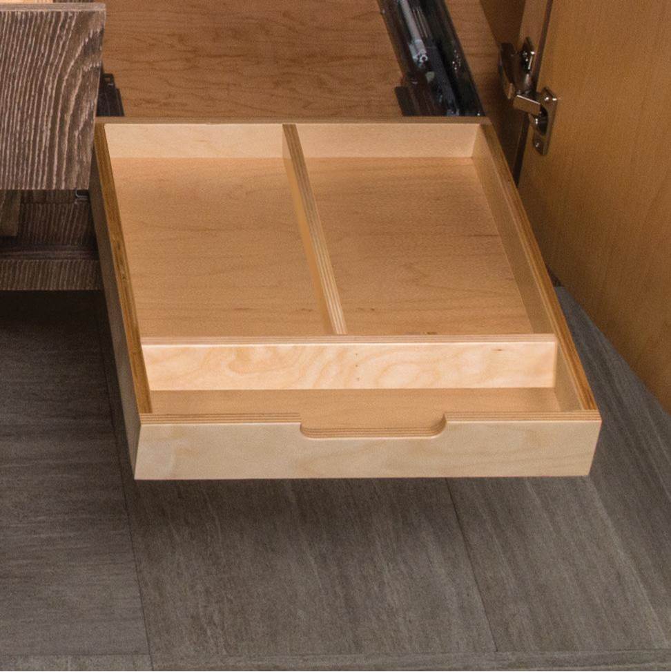 Lacava - Add-on interior upper pull-out drawer with 4 dividers,customized to fit the selected vanity, made of baltic birch in natural finish. - No Finish
