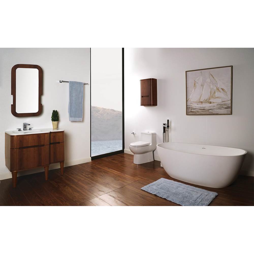 Lacava - Wall-mount under counter vanity with three routed finger pull drawers . - Gloss Ardesia