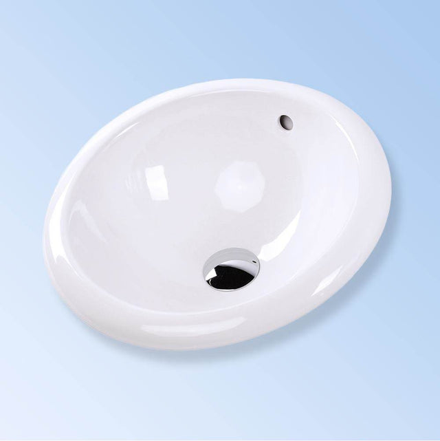 Lacava - Self-rimming drop-in porcelain sink with an overflow. DIAM: 13-1/2'', H: 7-1/2'' - White
