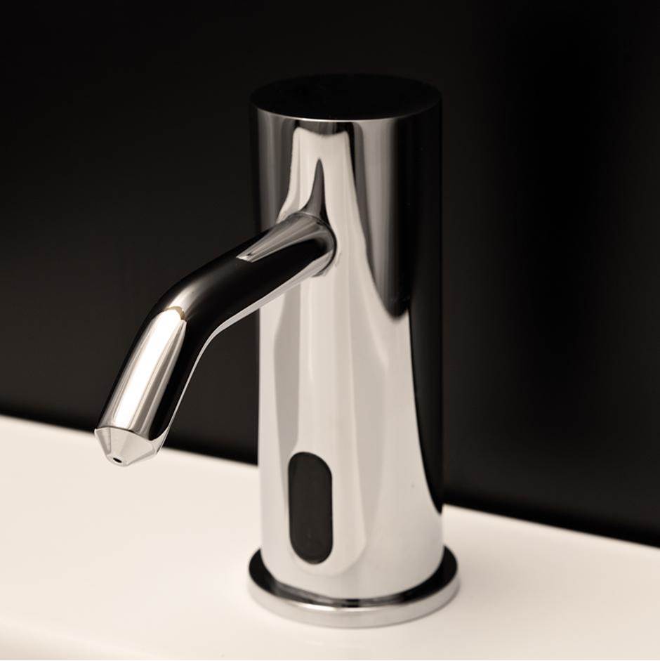 Lacava - Deck-mount single-hole electronic soap dispenser. SPOUT: 3 3/8'', H: 4 1/8''. - Titanium