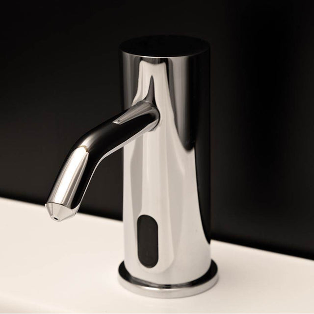Lacava - Deck-mount single-hole electronic soap dispenser. SPOUT: 3 3/8'', H: 4 1/8''. - Titanium