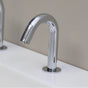 Lacava - Electronic deck-mounted touch-free soap dispenser with goose-neck spout. - Titanium