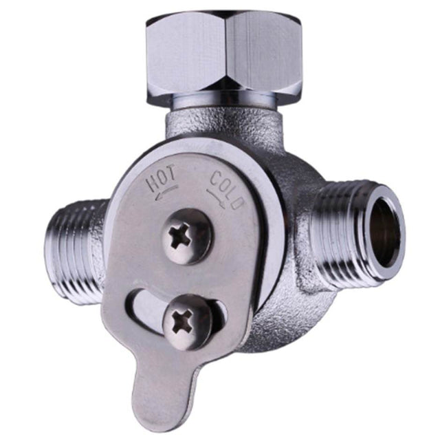 Lacava - Mechanical mixing valve for 3/8'' M inlets, 1/2'' F outlet, includes built-in filters and check valves. W: 2 1/4'', H: 2 1/2''. - Chrome
