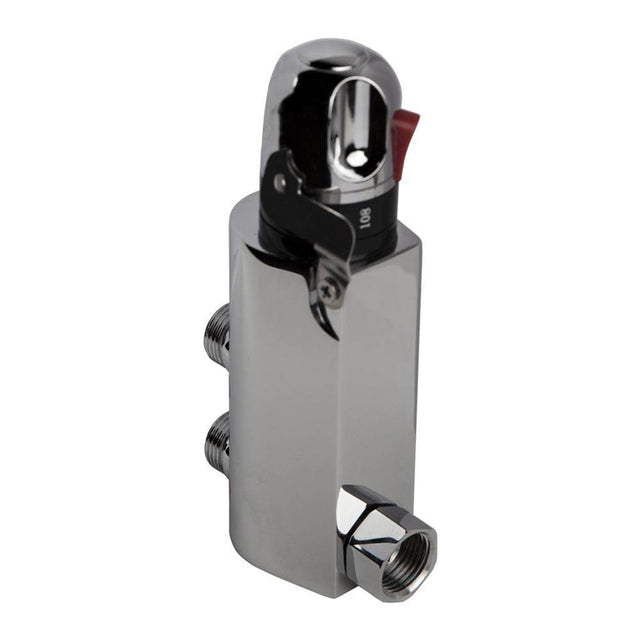Lacava - Integrated thermostatic mixing valve. It includes built-in filters and back check valves. W: 2 1/8'', H: 5 3/8''. - Polished Chrome