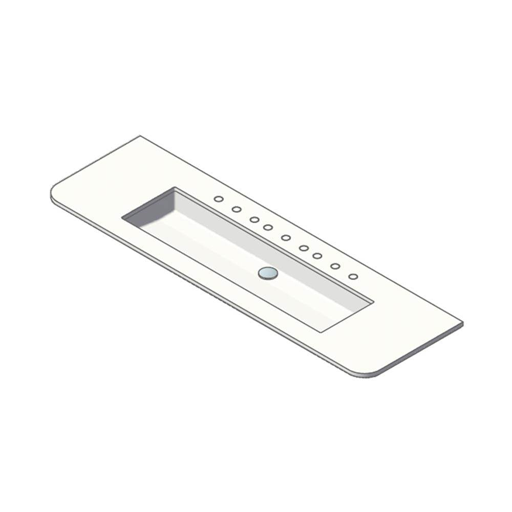 Lacava - Countertop for vanity FLT-W-72S with a cut-out for sinks H270, 5260, H264UN or CT58UN. W:72'' x D:22''. Stone - Bianco Stone