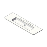 Lacava - Countertop for vanity FLT-W-72S with a cut-out for sinks H270, 5260, H264UN or CT58UN. W:72'' x D:22''. Stone - Bianco Stone