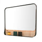 Lacava - Wall hung mirror with metal frame surround/shelf and fluted detailing - Matte Taupe