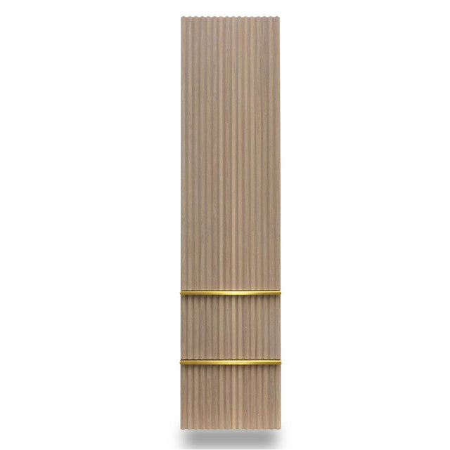 Lacava - Wall-mounted storage cabinet with three adjustable woods shelves, two drawers, one right-hinged touch latch door (can be changed to left-hinged upon request) - Smoky Walnut