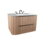 Lacava - Wall-mount under-counter vanity with rounded corners, fluted detailing and four drawers - Matte Olive Green