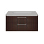 Lacava - Solid Surface countertop with a cut-out for under-mount sink 5452UN for wall-mount under-counter vanity GEM-UN-24 - Obsidian