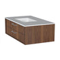 Lacava - Cabinet of wall-mount under-counter vanity featuring one drawer and solid surface countertop with a cut-out for undermount sink (pulls included). - Gloss Ardesia