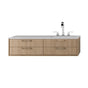 Lacava - Solid Surface countertop with a cut-out for under-mount sink 5452UN for wall-mount under-counter vanity with sink on the right - Obsidian