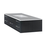 Lacava - Cabinet of wall-mount under-counter vanity featuring five drawers and solid surface countertop with a cut-out for undermount sink on the right - Ash Gray