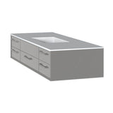 Lacava - Cabinet of wall-mount under-counter vanity featuring five drawers and solid surface countertop with a cut-out for undermount sink on the right - Matte Ardesia