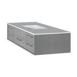 Lacava - Cabinet of wall-mount under-counter vanity featuring five drawers and solid surface countertop with a cut-out for undermount sink on the right - Ardesia with Fine Texture