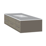 Lacava - Cabinet of wall-mount under-counter vanity featuring five drawers and solid surface countertop with a cut-out for undermount sink on the right - Matte Taupe