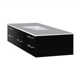 Lacava - Cabinet of wall-mount under-counter vanity featuring five drawers and solid surface countertop with a cut-out for undermount sink on the right - Gloss Black
