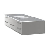 Lacava - Cabinet of wall-mount under-counter vanity featuring five drawers and solid surface countertop with a cut-out for undermount sink on the right - Gloss Ardesia