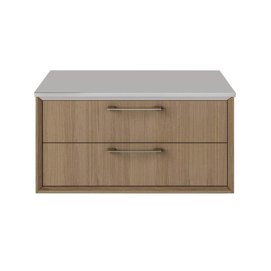 Lacava - Solid Surface countertop for wall-mount under-counter cabinet GEM-ST-24, sold together with the cabinet. W: 24'', D: 22'', H: 1/2''. - Matte White
