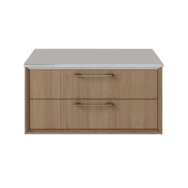 Lacava - Solid Surface countertop for wall-mount under-counter cabinet GEM-ST-24, sold together with the cabinet. W: 24'', D: 22'', H: 1/2''. - Matte White