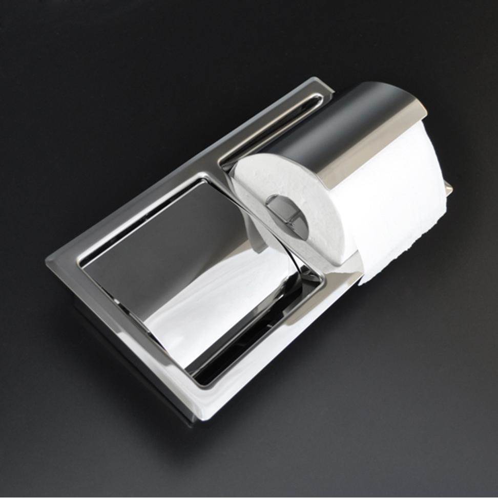 Lacava - Recessed double toilet paper holder made of stainless steel.W: 10 1/2'' D: 4'' H: 4 3/4'' - Brushed Stainless Steel