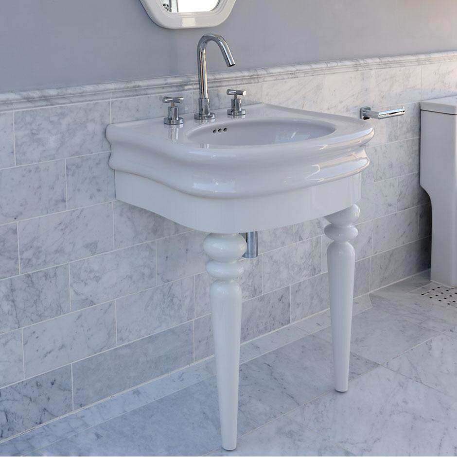 Lacava - Floor-standing console with turn legs stand for Bathroom Sink H251. To be attached to the back wall. W: 24 1/2'', D: 19 1/2'', H: 28 1/2''. - Gloss Ardesia