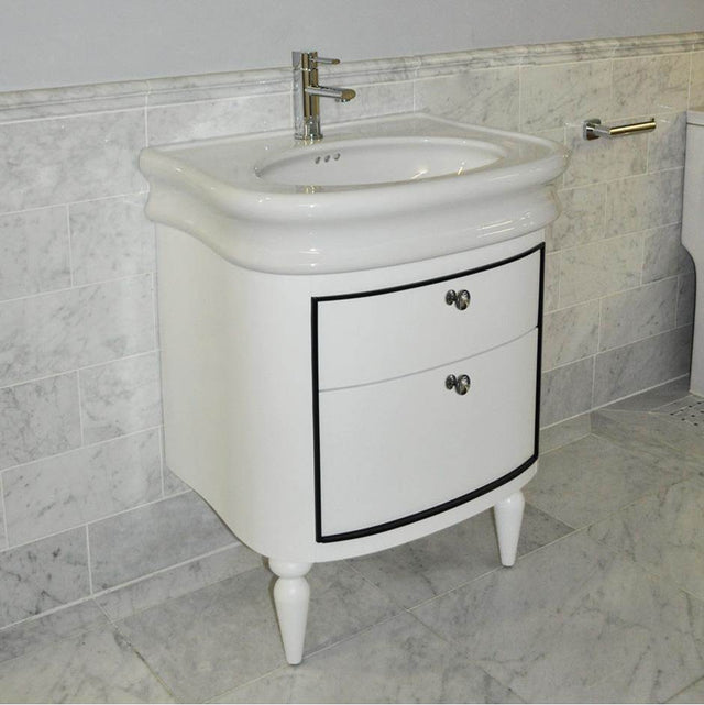 Lacava - Wall-mount under-counter vanity with two drawers. - Gloss Ardesia, Black Trim