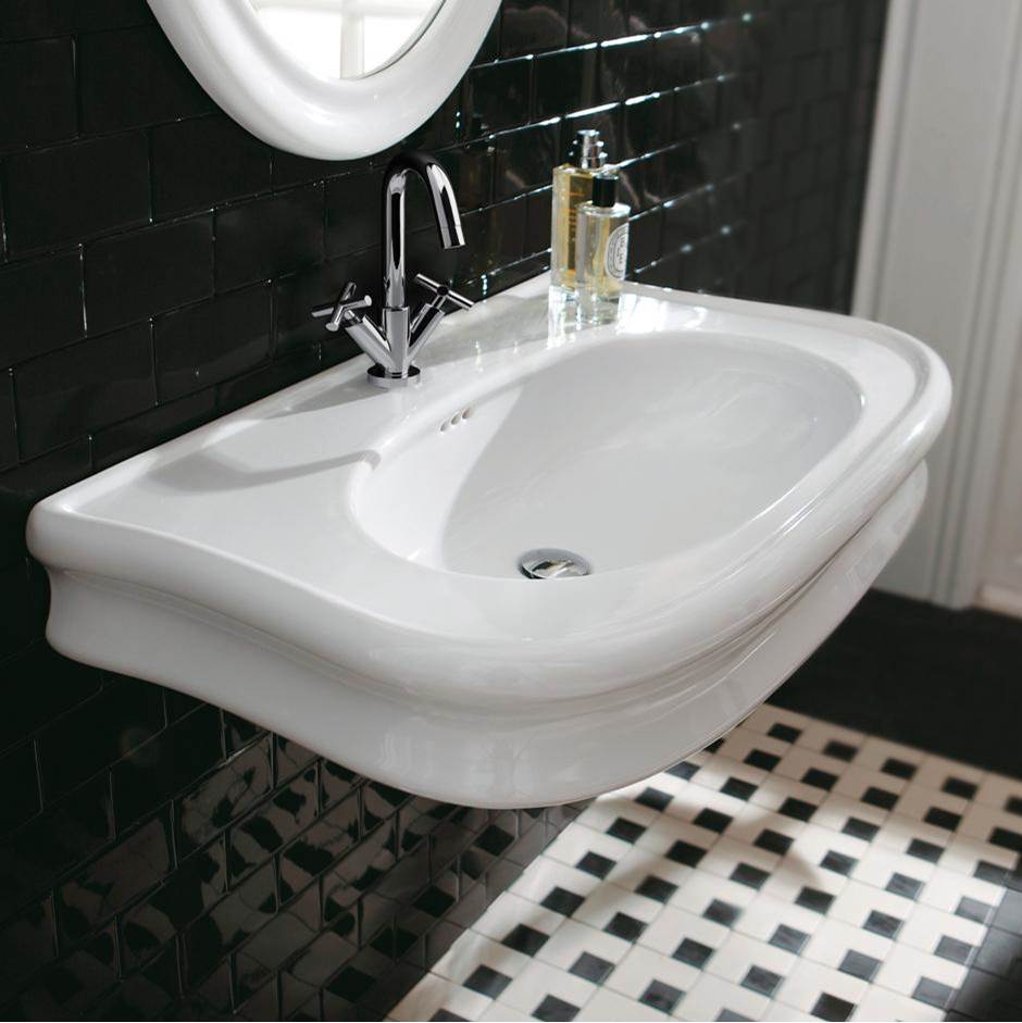 Lacava - Wall-mount or vanity top porcelain Bathroom Sink with an overflow - White