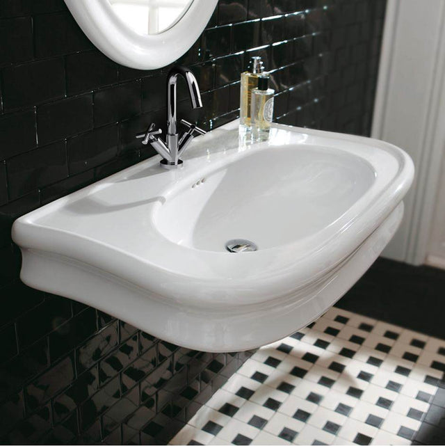 Lacava - Wall-mount or vanity top porcelain Bathroom Sink with an overflow - White