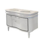 Lacava - Wall-mount under-counter double vanity with two side- doors and two - center drawers. - Gloss Ardesia, Black Trim