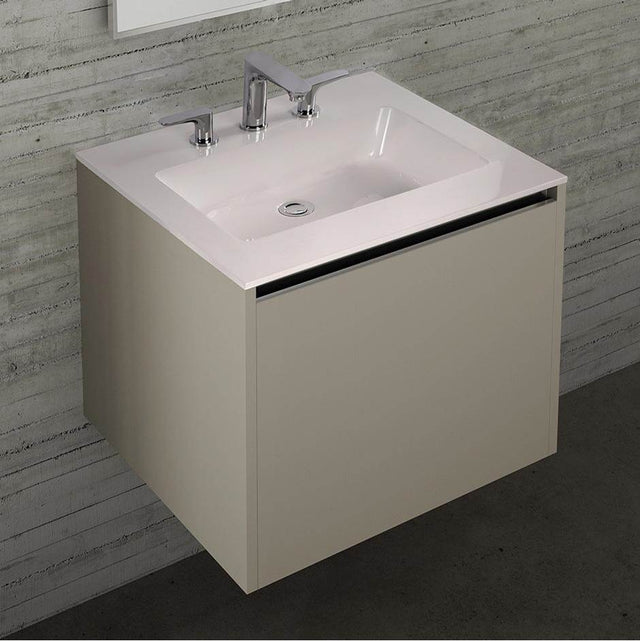 Lacava - Vanity top solid surface Bathroom Sink with overflow. - Matte White
