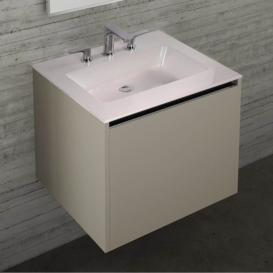 Lacava - Vanity top solid surface Bathroom Sink with overflow. - Matte White