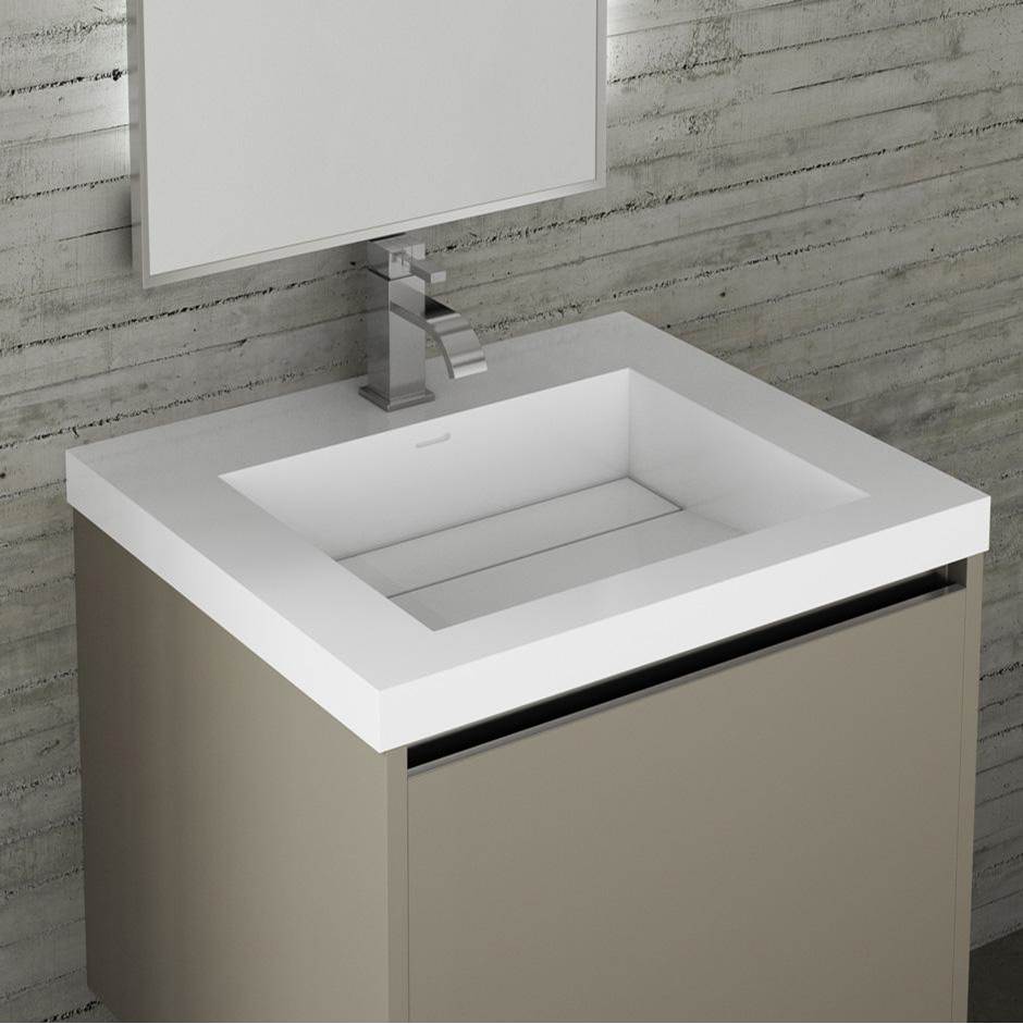 Lacava - Vanity-top Bathroom Sink made of solid surface - Gloss White