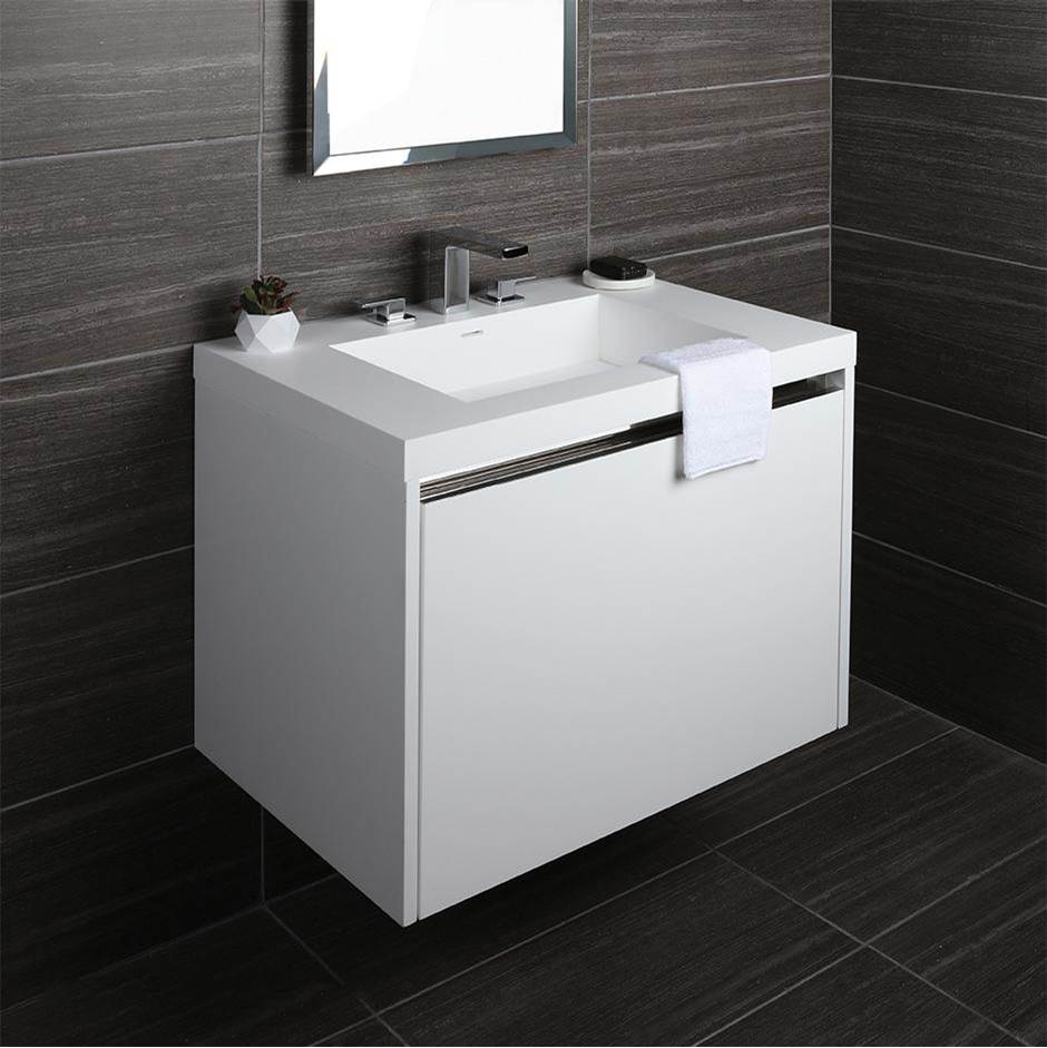 Lacava - Wall-mount under counter vanity with a drawer a notch in back. Bathroom Sink H262Tsold separately .W:29 3/4'', D: 20 7/8'', H: 22''. - Gloss Ardesia