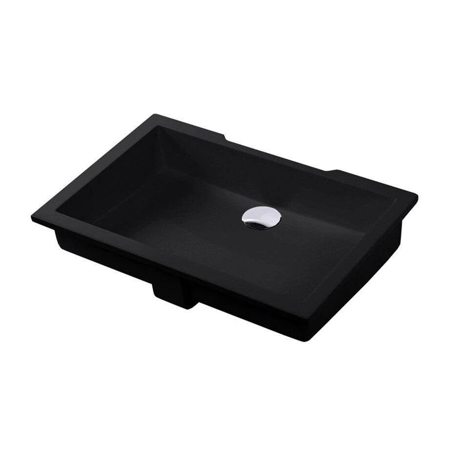 Lacava - Under-counter Bathroom Sink made of solid surface with an overflow. W: 19 1/2'', D: 15'', H:5 3/4'' - Matte Black